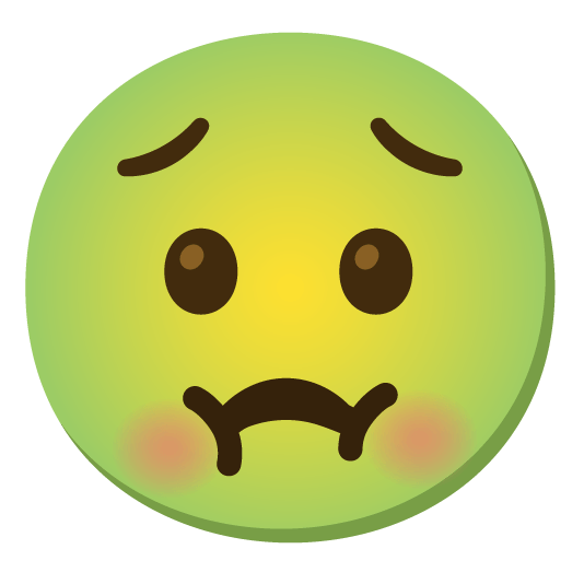 worried nauseated face