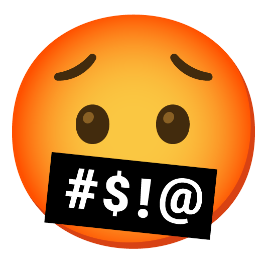 worried face with symbols on mouth