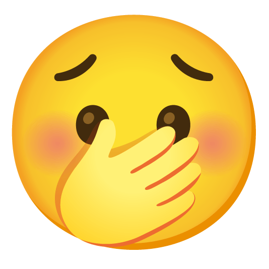 worried face with hand over mouth