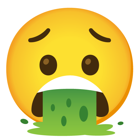 worried face vomiting