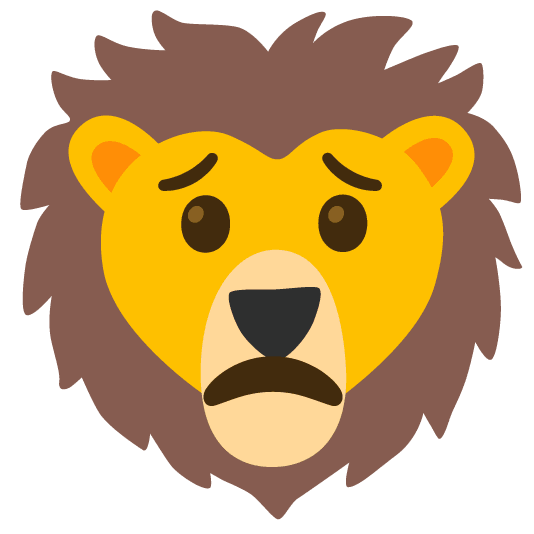 worried lion face