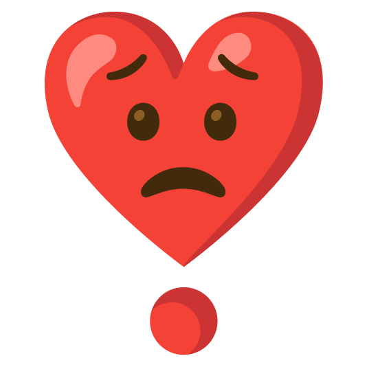 worried heavy heart exclamation mark ornament