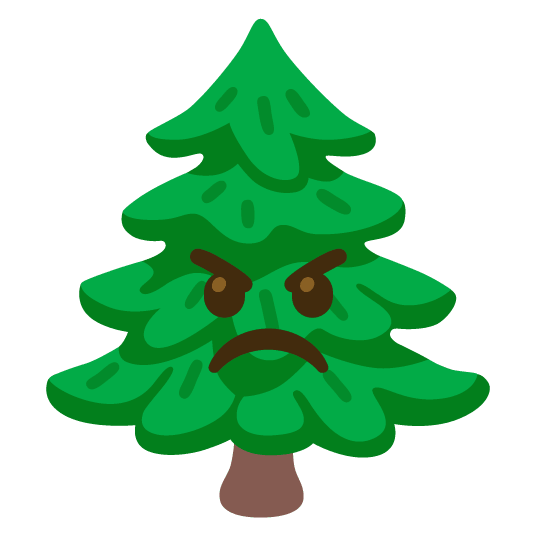 angry evergreen tree