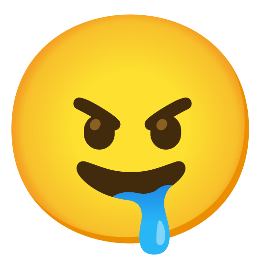 angry drooling face