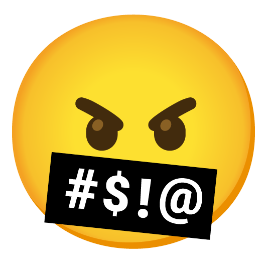 angry face with symbols on mouth