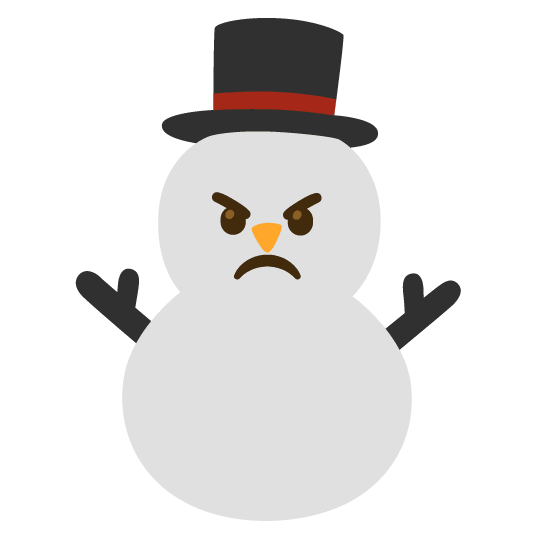 angry snowman without snow
