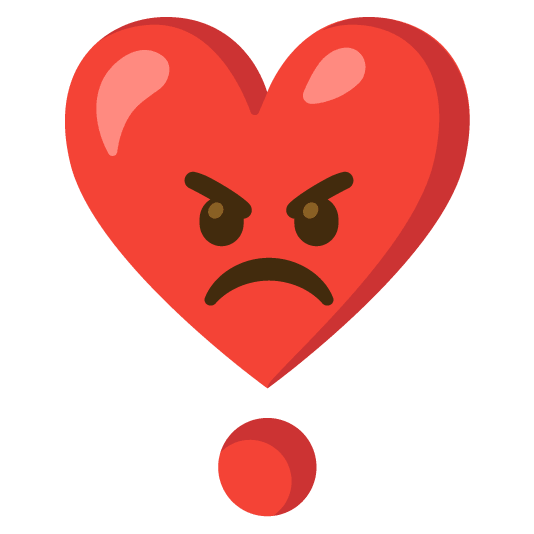 angry heavy heart exclamation mark ornament