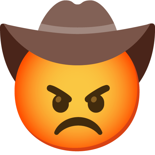 rage face with cowboy hat