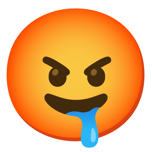 rage drooling face