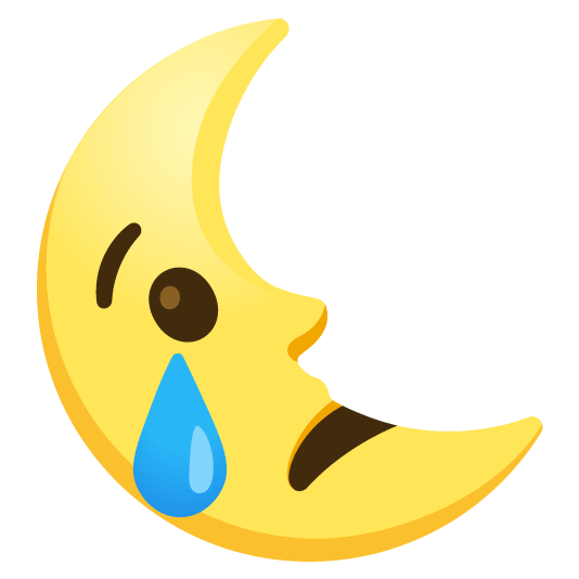 cry last quarter moon with face