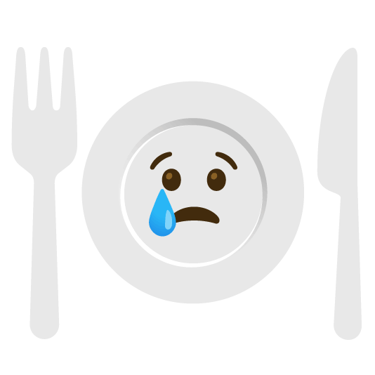 cry knife fork plate