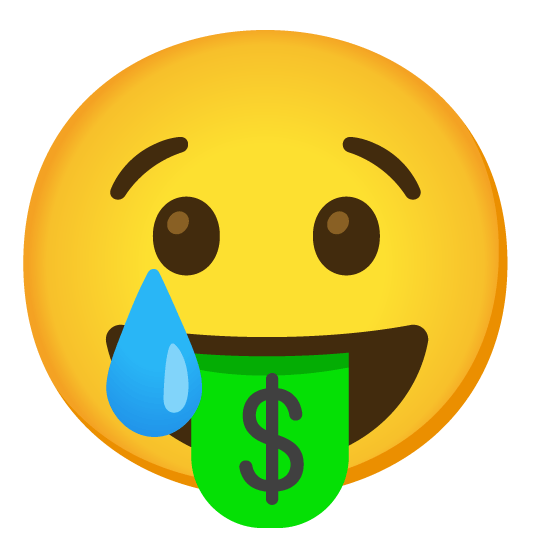 cry money mouth face