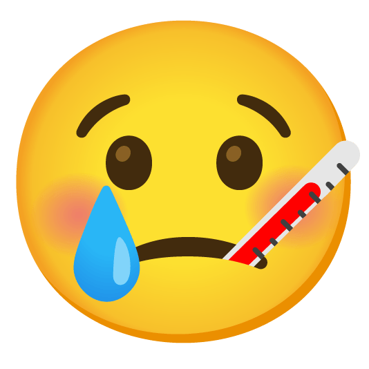 cry face with thermometer