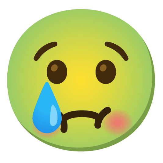 cry nauseated face