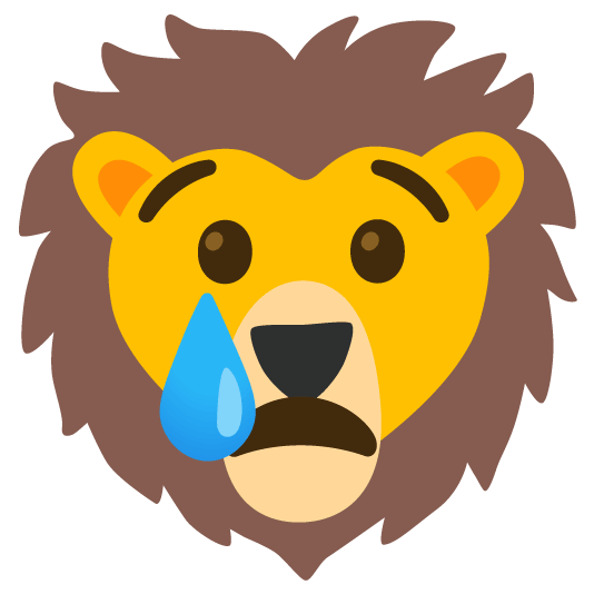 cry lion face