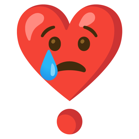cry heavy heart exclamation mark ornament