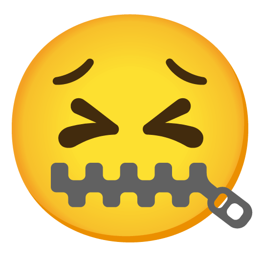 persevere zipper mouth face