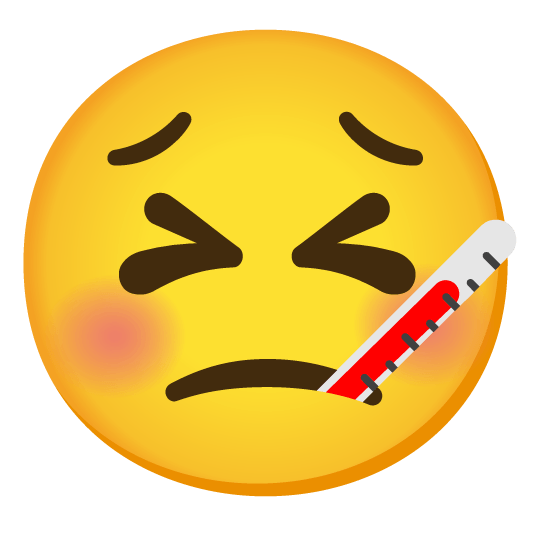 persevere face with thermometer