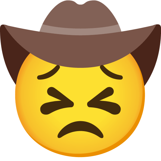 persevere face with cowboy hat
