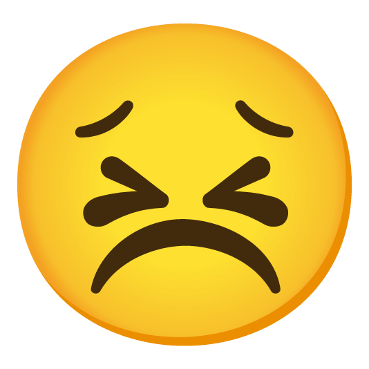 persevere white frowning face