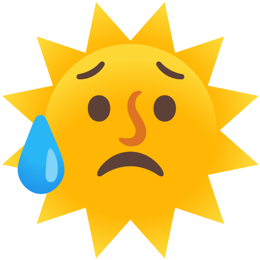 disappointed relieved sun with face