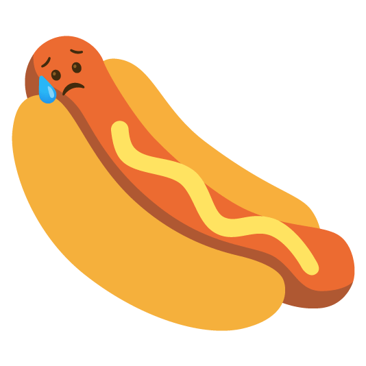 disappointed relieved hotdog