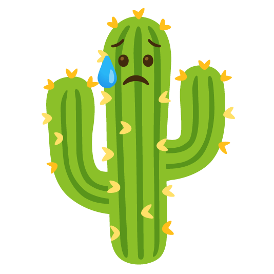 disappointed relieved cactus