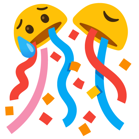 disappointed relieved confetti ball