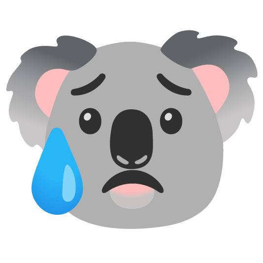 disappointed relieved koala