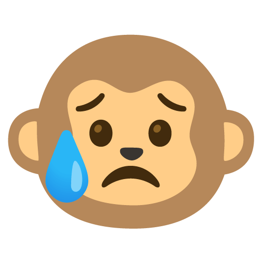 disappointed relieved monkey face