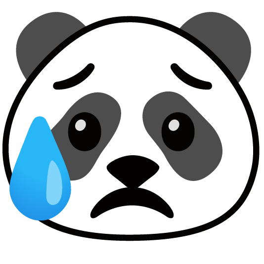 disappointed relieved panda face