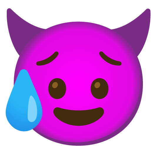 disappointed relieved smiling imp