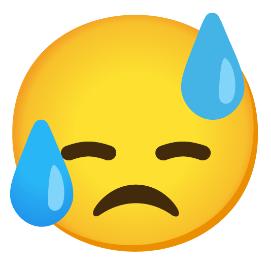 disappointed relieved sweat