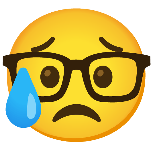 disappointed relieved nerd face