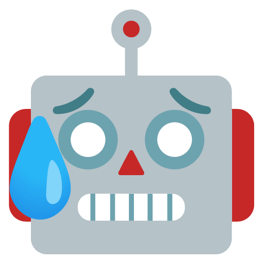 disappointed relieved robot face