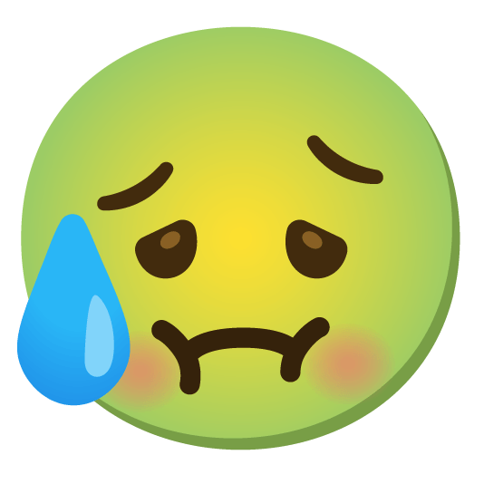 disappointed relieved nauseated face