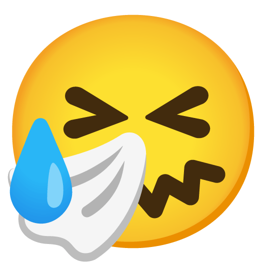 disappointed relieved sneezing face