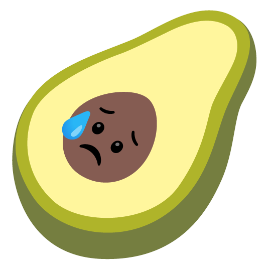 disappointed relieved avocado