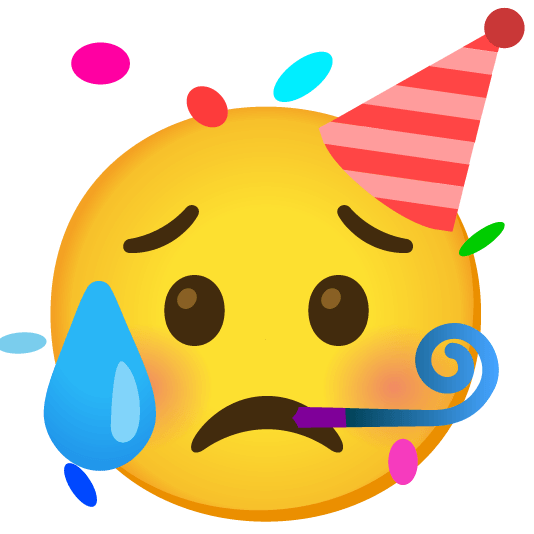 disappointed relieved partying face