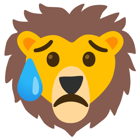 disappointed relieved lion face