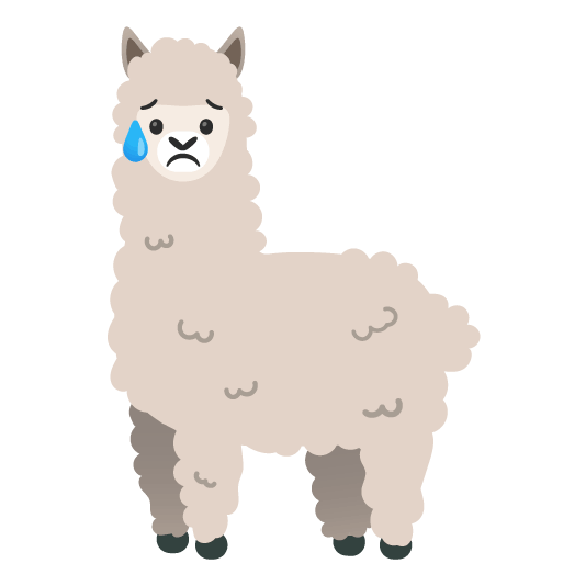 disappointed relieved llama