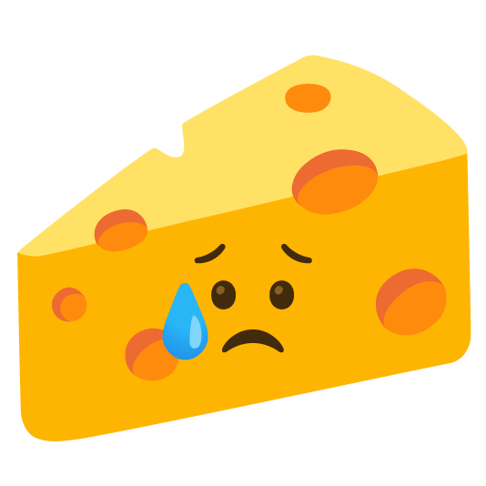 disappointed relieved cheese wedge