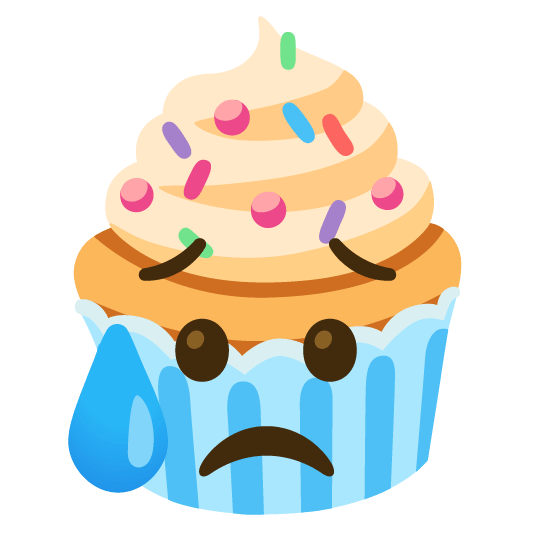 disappointed relieved cupcake