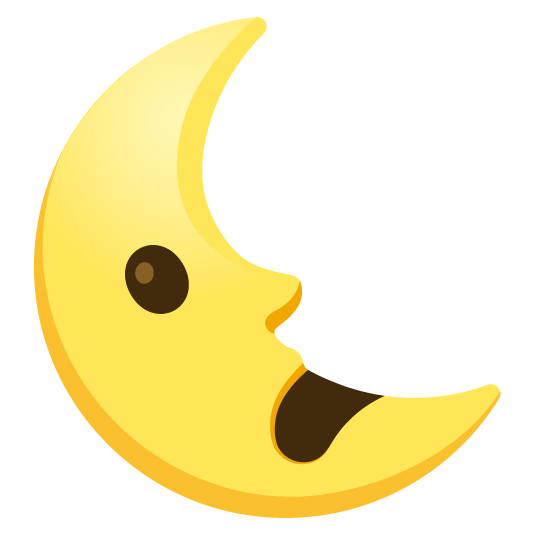 frowning last quarter moon with face