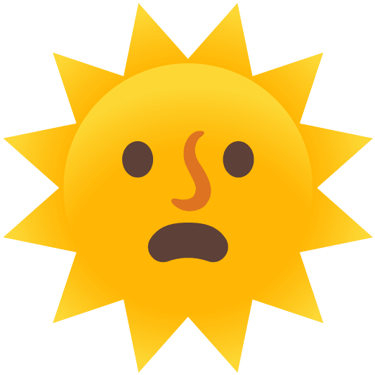 frowning sun with face