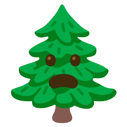 frowning evergreen tree