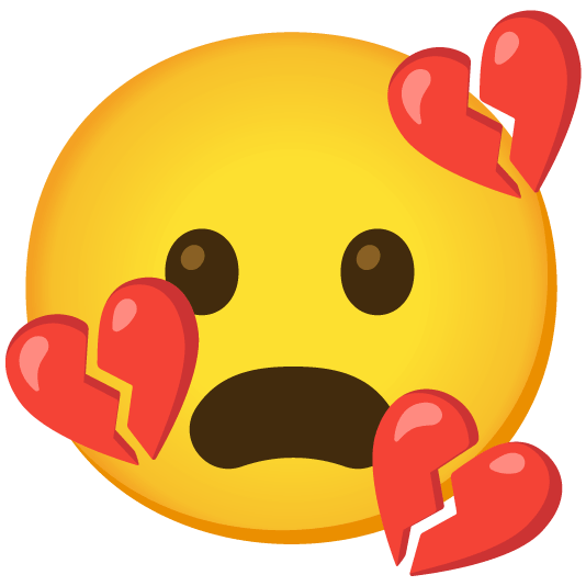 frowning broken heart