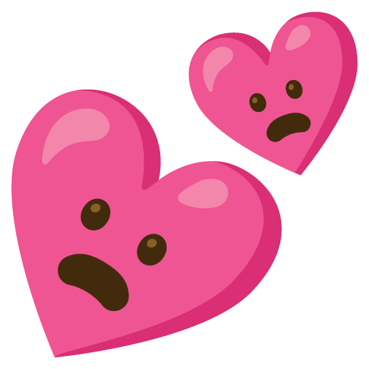 frowning two hearts