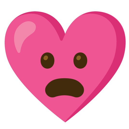 frowning gift heart