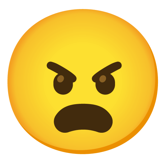 frowning angry
